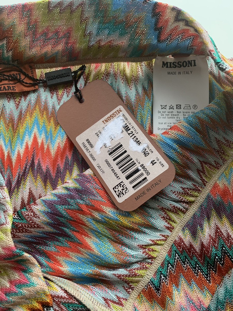 NWT Authentic Missoni Mare Multicolor Zigzag Print Women's