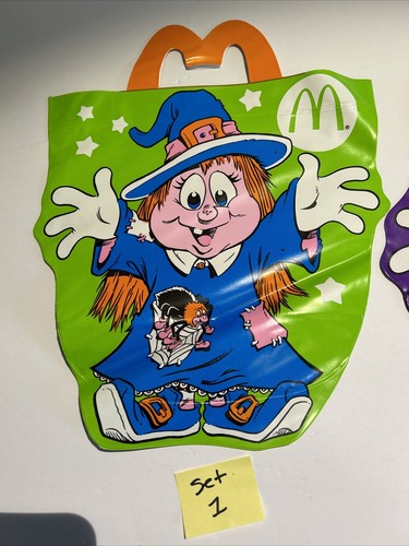 Lot of 2 Vintage 1990 McDonald's Halloween Vinyl Trick-or-Treat Happy Meal Bag - Picture 3 of 12