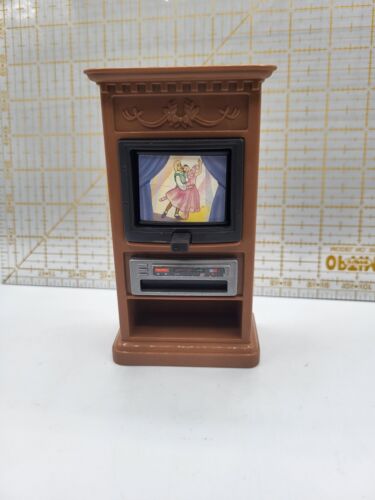 Fisher Price My Loving Family TV Television VCR Cabinet Dollhouse Furniture