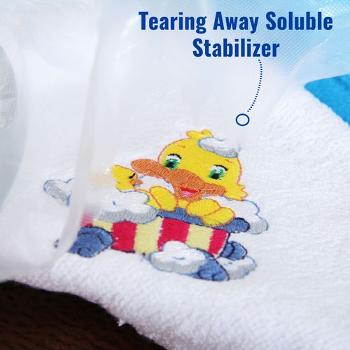 COLD WATER WASHAWAY EMBROIDERY STABILIZER BACKING TOPPING - 8" x 8" SQUARES - Picture 6 of 6