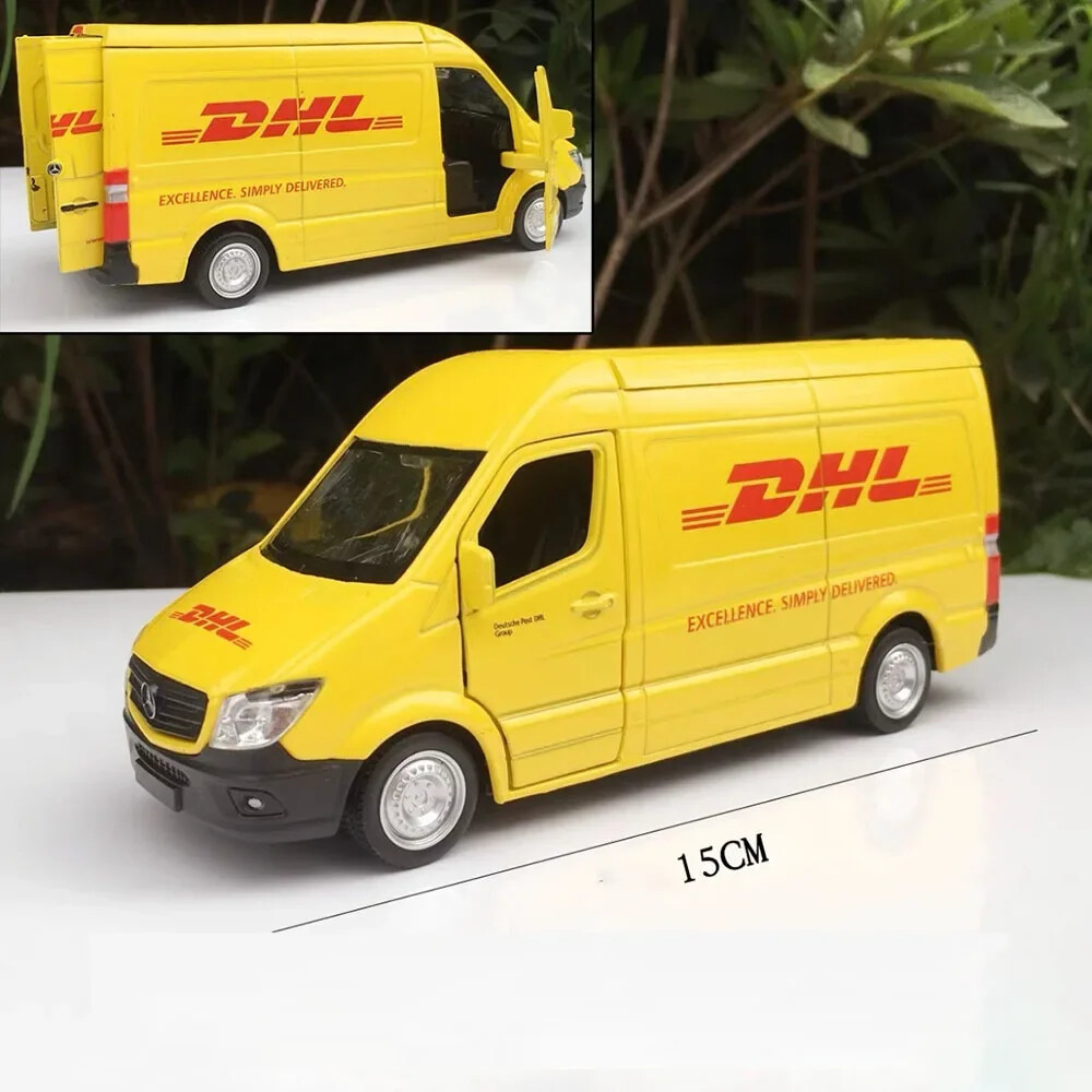 1:36 DHL Express Delivery Truck Model Alloy Toy Sprinter MPV Toy