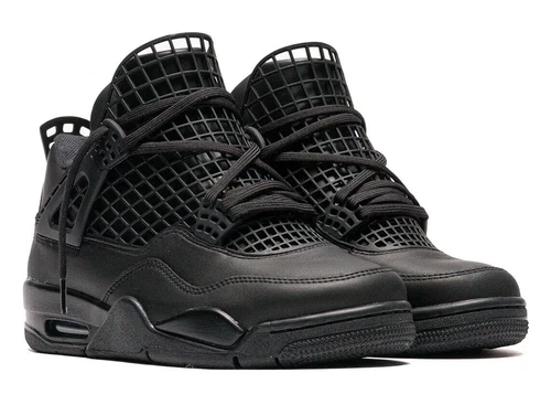 Nike Women's Air Jordan 4 Retro 'Net - Black' RARE Sneakers Sz 7 FN7251-001 NEW