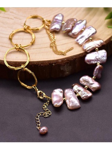 Fashion Baroque Jewelry Freshwater Pearl Bracelet Chain for Womens Gifts - Picture 11 of 110