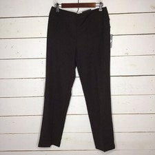 New Tommy Hilfiger Woven Pants Stretch Waist Chocolate Brown Women's 12