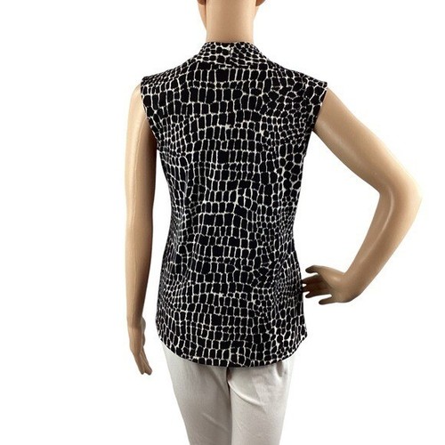 Dana Buchman Career Top Size S Black Print - Picture 5 of 7