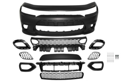 For DODGE 15-23 Charger, SRT-8 Hellcat Style Front Bumper w/ Snorkel Grille