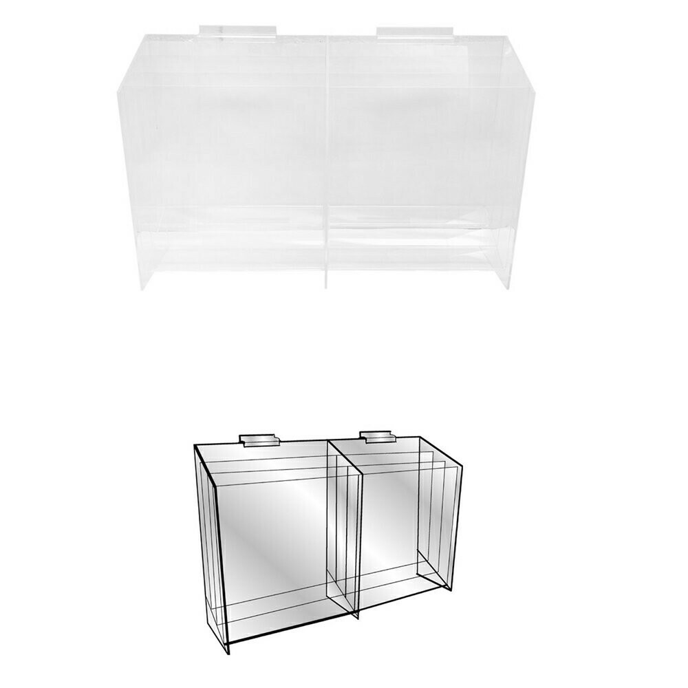 3 tier Slatwall 6 Pocket Clear Acrylic Brochure Magazine Holder Literature