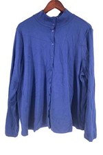 Isaac Mizrahi Essentials Button Front Topper Navy