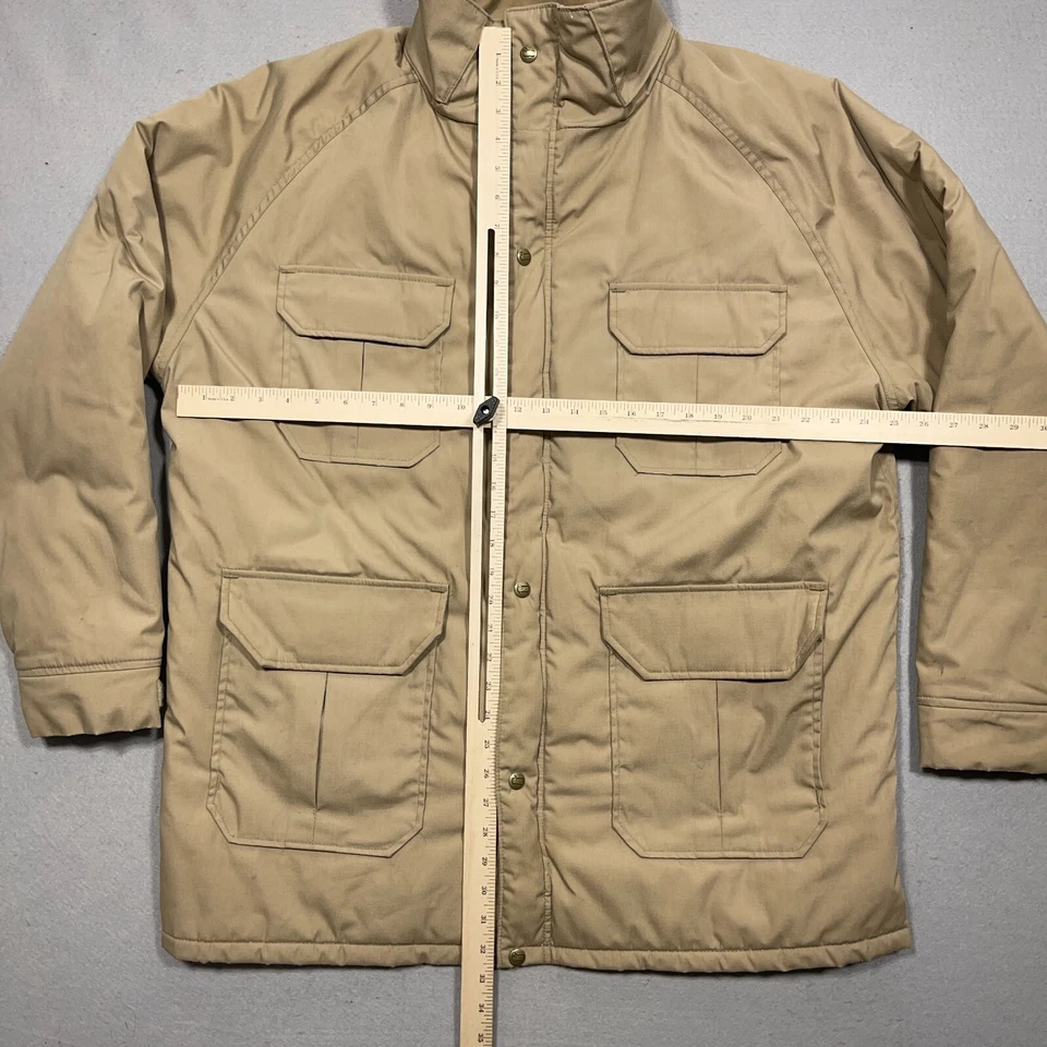 Woolrich Jacket Men XL Beige Insulated Coat 4-Pocket Nylon Lining USA Made - Image 3 of 4