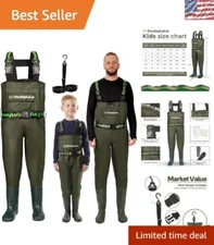 All-in-One PVC Waders for Kids & Adults - Comfortable & Waterproof for Outdoors