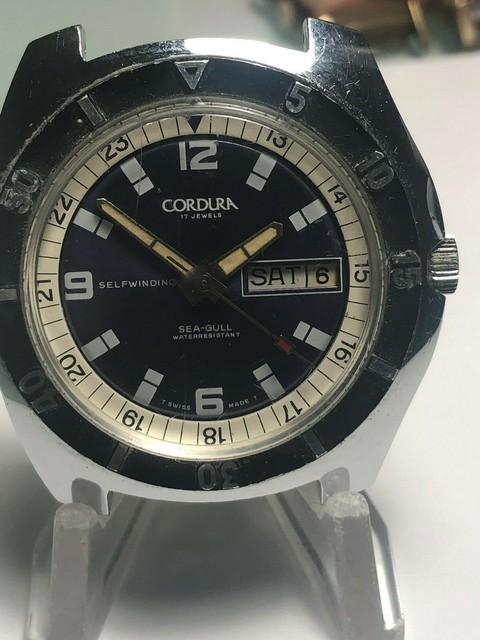 VINTAGE BREITLING CORDURA SEA-GULL MEN'S DIVER WRISTWATCH 44mm FOR REPAIR | eBay