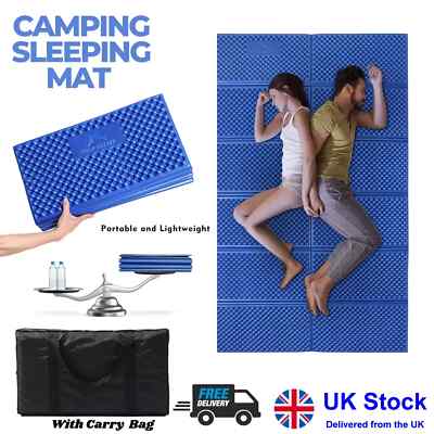 Faltbare Campingmatte für 2 Personen Reisen Thermo Leicht Schaumstoff Isoliert UK