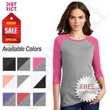 District Womens 3/4 Sleeve Raglan Perfect Tri...