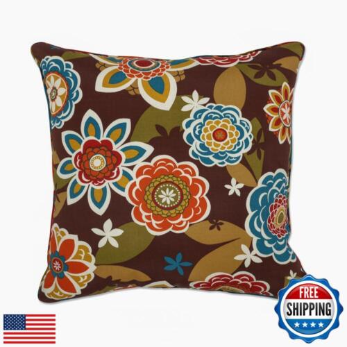 Pillow Perfect Reversible Floral Stripe Indoor/Outdoor Accent Throw Pillow, P