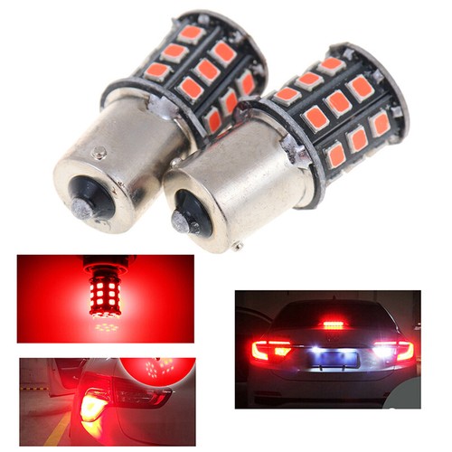 2Pcs 1156 BA15S 2835 33-SMD Red LED Bulbs Car Turn Signal Lamp Brake Lights3-jx