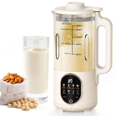 #ad 50oz Automatic Nut Milk Maker with Delay Start Keep Warm Boil Water 1500ML $58.99