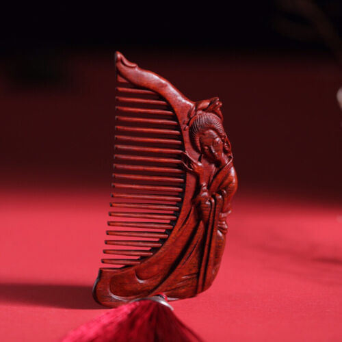 Handmade Red Sandalwood Carving Comb Creative Wooden Prop Decoration Accessories - Picture 2 of 6