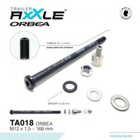 Radoxx Trailer Axxle TA018 Orbea Steckachse 12X148Mm Boost M12X1,5 168Mm TÜV-...