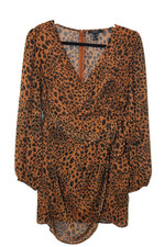 Forever 21 Animal Print Wrap Skirt Dress- Gold Accents