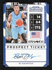 2020 Panini Contenders Draft Picks RPS Ticket Stub 8/14 RJ Hampton #66 Auto 5ov