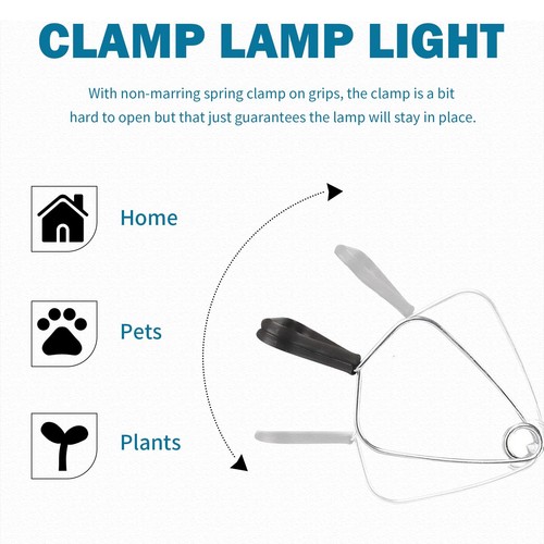 Clamp Lamp Light with Detachable 8.5 Inch Aluminum Reflector, 150 Watt E26 So... - Picture 5 of 7