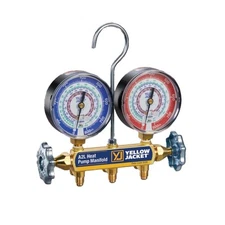 Yellow Jacket 42045 2-Valve A2L Heat Pump Manifold, 3-1/8 in. Gauges
