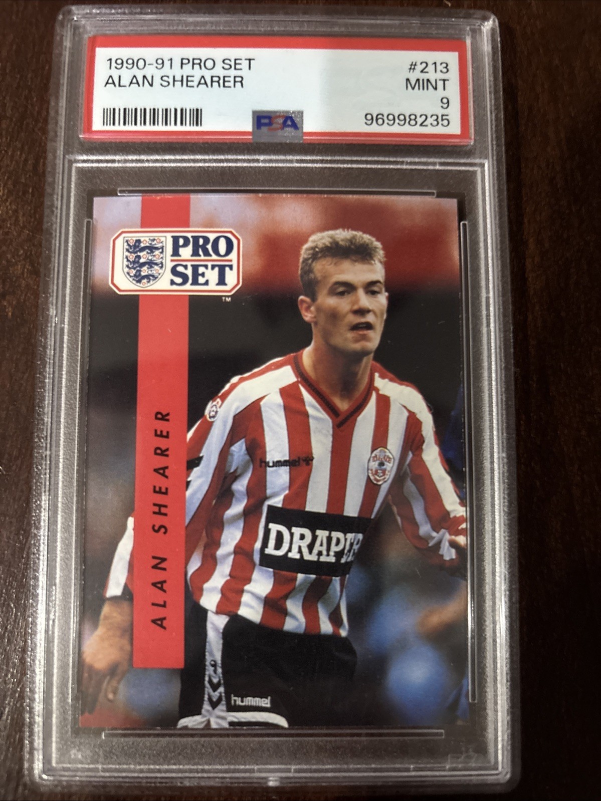 1990-91 Pro Set Alan Shearer #213 Rookie RC Southampton Newcastle PSA 9 Mint