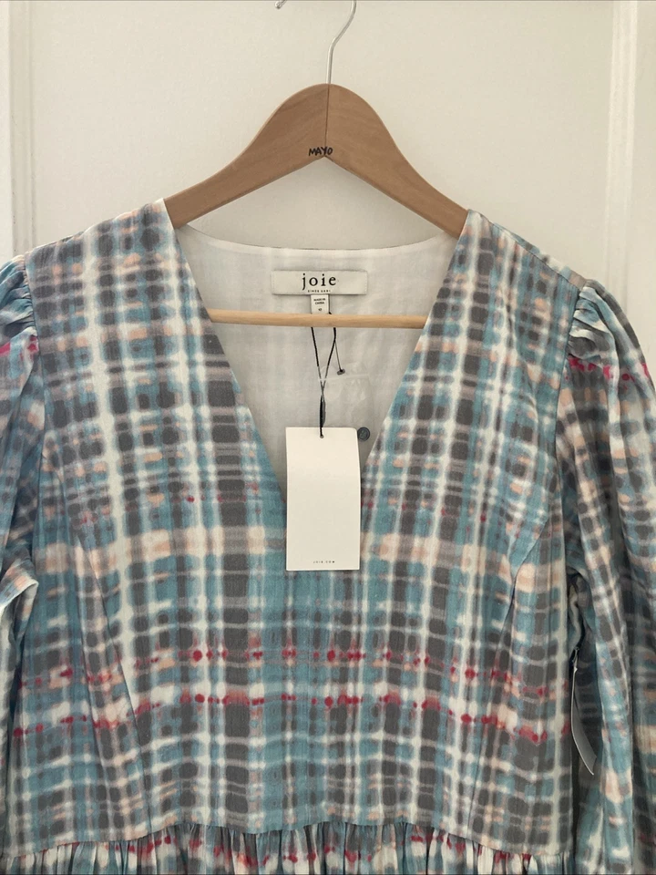 JOIE Blue NWT Maxi Dress Cotton With pockets And lined bodice Size 12 - Image 2 of 4