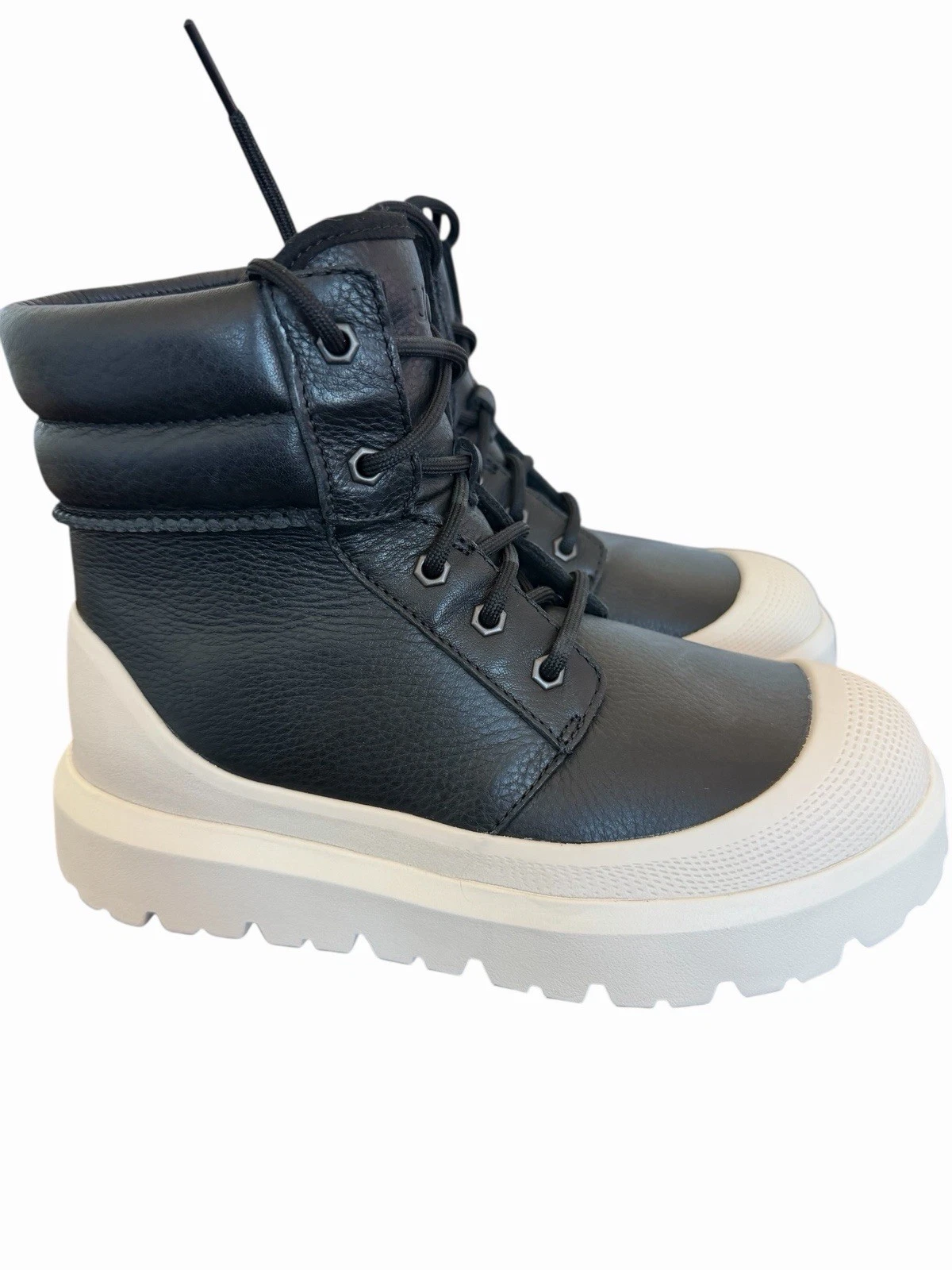 UGG MEN NEUMEL HIGH WEATHER HYBRID LTR BLACK BIRCH LEATHER BOOTS MEN SIZE US 6