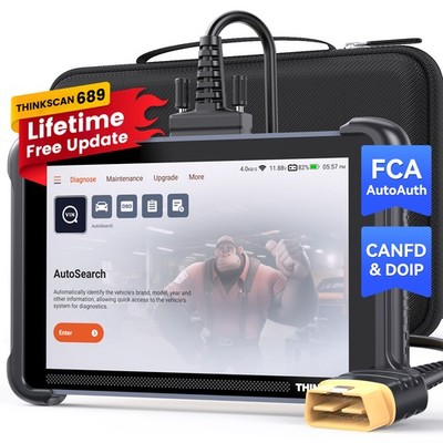 THINKSCAN 689 Professional Car Diagnostic Tool CANFD DOIP OBD2 Scanner 34 Resets