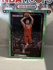 alperen sengun 10/75 Numbered NBA Hoops 2025 Glitter Green 
