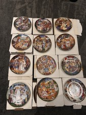 Franklin Mint Heirloom Teddy Bear Plate Collection – X 12 -Rare Complete Set
