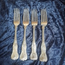 Mappin & Webb Dinner Forks Antique Kings Pattern silver plated Set Of 4 8"