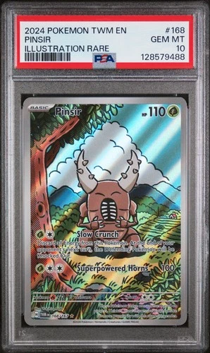 2024 POKEMON TWM EN-TWILIGHT MASQUERADE ILLUSTRATION RARE #168 PINSIR PSA 10