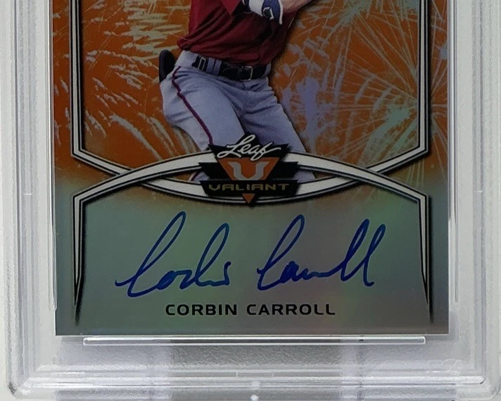 Corbin Carroll Rookie Auto PSA 10/10 - 2019 Leaf Valiant ‘The Talent-Orange’ /35 - Image 3 of 4