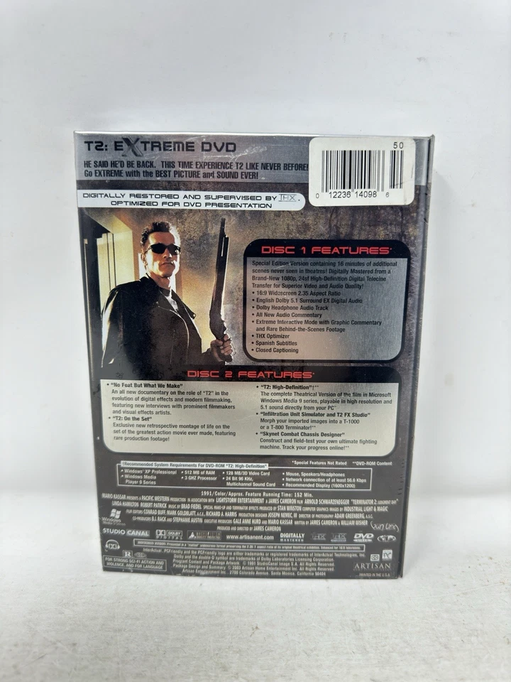 T2 - Terminator 2: Judgment Day 2003 Extreme DVD 2 Disc Arnold BRAND NEW SEALED - Image 2 of 3