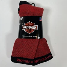 Harley Davidson Socks Women’s Medium 2 Pair NEW! Christmas Gift Black Red Riding