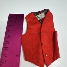 Vintage Original ‘62 Barbie ~ Ken Doll ~ #1411 Victory Dance ~Red Plaid Vest PAK