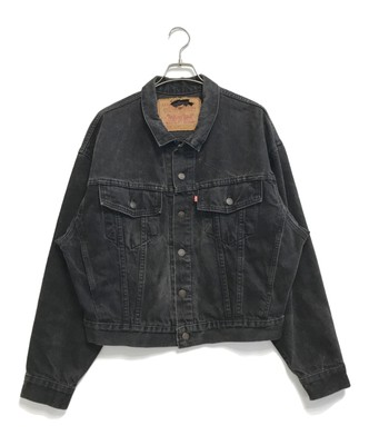 LEVI'S Piece-dyed black denim jacket Size: S Black Men