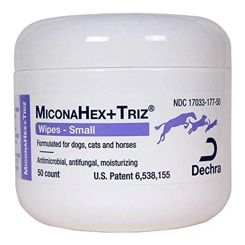Dechra MiconaHex + Triz Antimicrobial Antifungal Wipes for Dogs, Cats & Horses