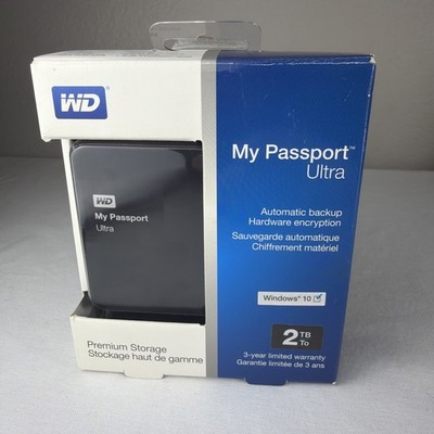 WD My Passport Ultra 2TB  Backup Storage WDBBKD0020BBK-NESN New Open Box