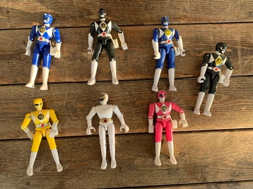 Vintage Power Rangers Action Figures Lot Of 7-4.5" By BANDAI 1993-Toy Collector