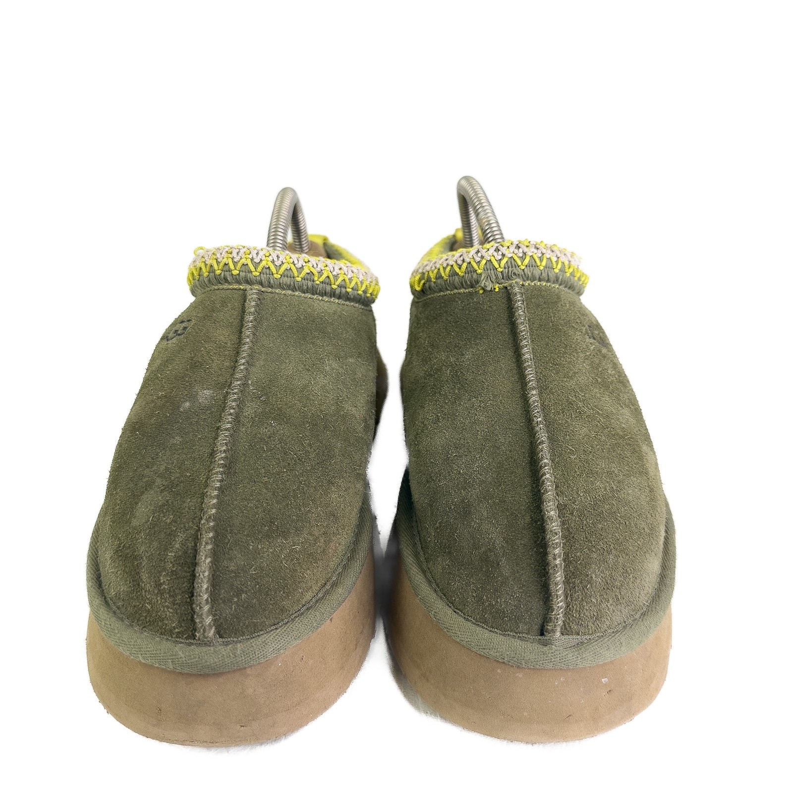 UGG Women's Tazz shearling Platform Slippers Size 9 Burnt Olive green RARE image 2