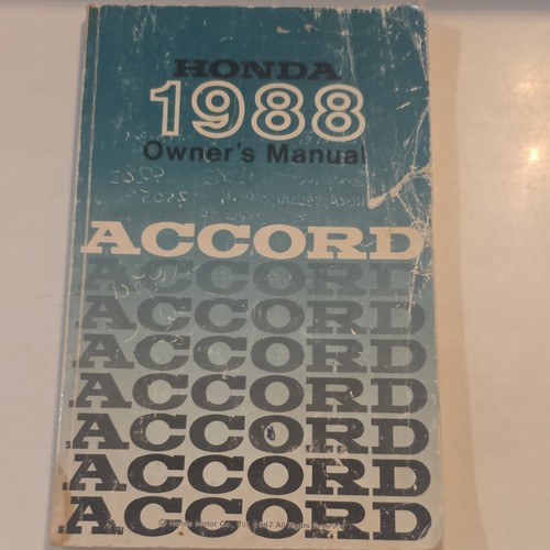 1988 Honda Accord 4 Door Sedan Owners Manual Original OEM Owner User Guide Book