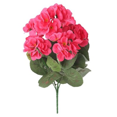 1-3 Pcs Artificial Geraniums Silk Flowers Outdoor Artificial Geranium Bush Red