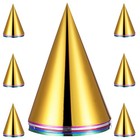 60Pcs Birthday Party Hats: Kids Cone Hats - Metallic Headwear for Celebrations