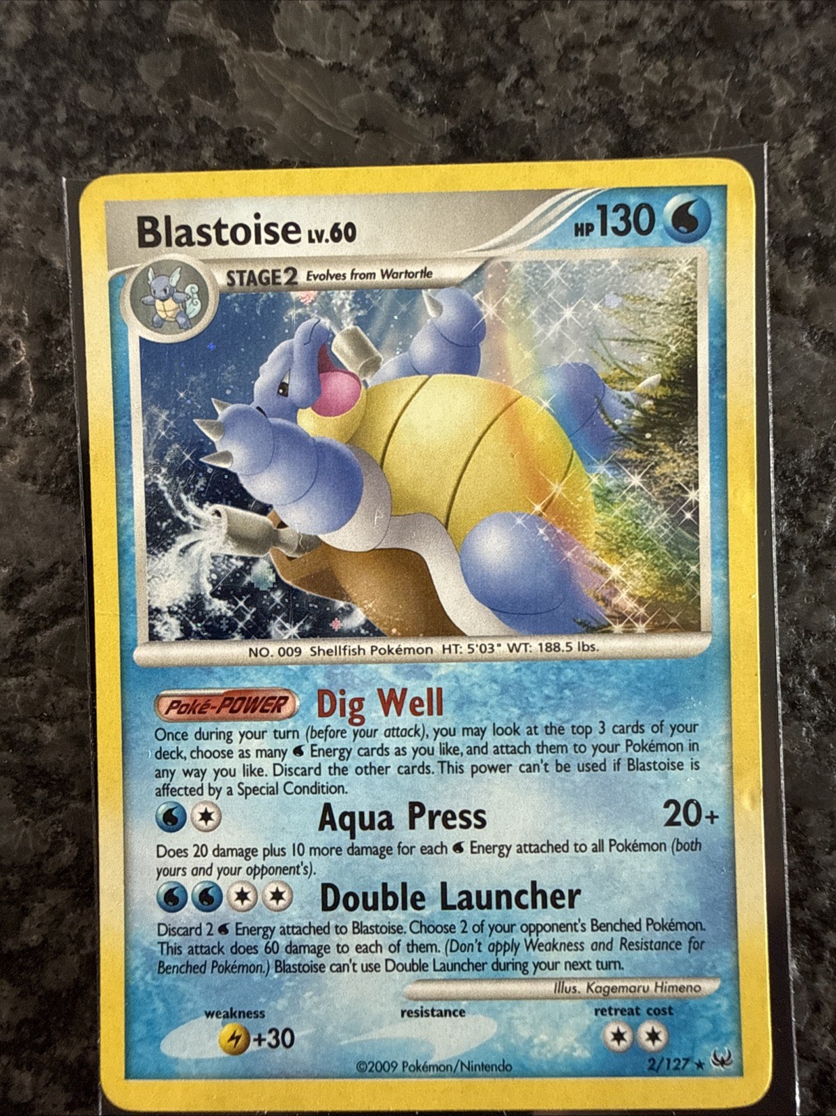 Pokémon TCG Blastoise Holo Rare Card 2/127 Platinum Base Set NM