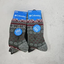 Columbia 4 Pair Thermal Fleece Lined Crew Socks / Gray-Gravel / Men's Size 6-12