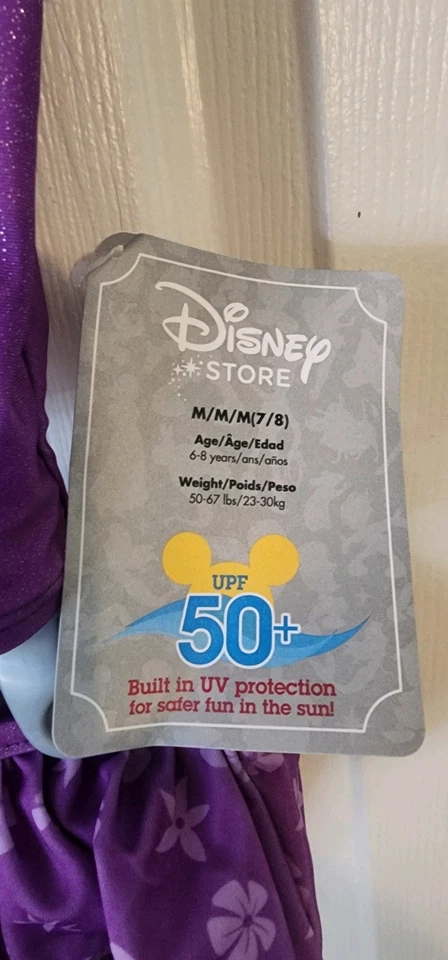 Купальник Disney Store Rapunzel 2 шт. Размер 7/8 средний фиолетовый - Изображение 3 из 3