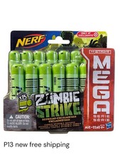 NERF ZOMBIE STRIKE MEGA GREEN 15 PACK TARGET REFILL AMMO DARTS N-STRIKE F Ship